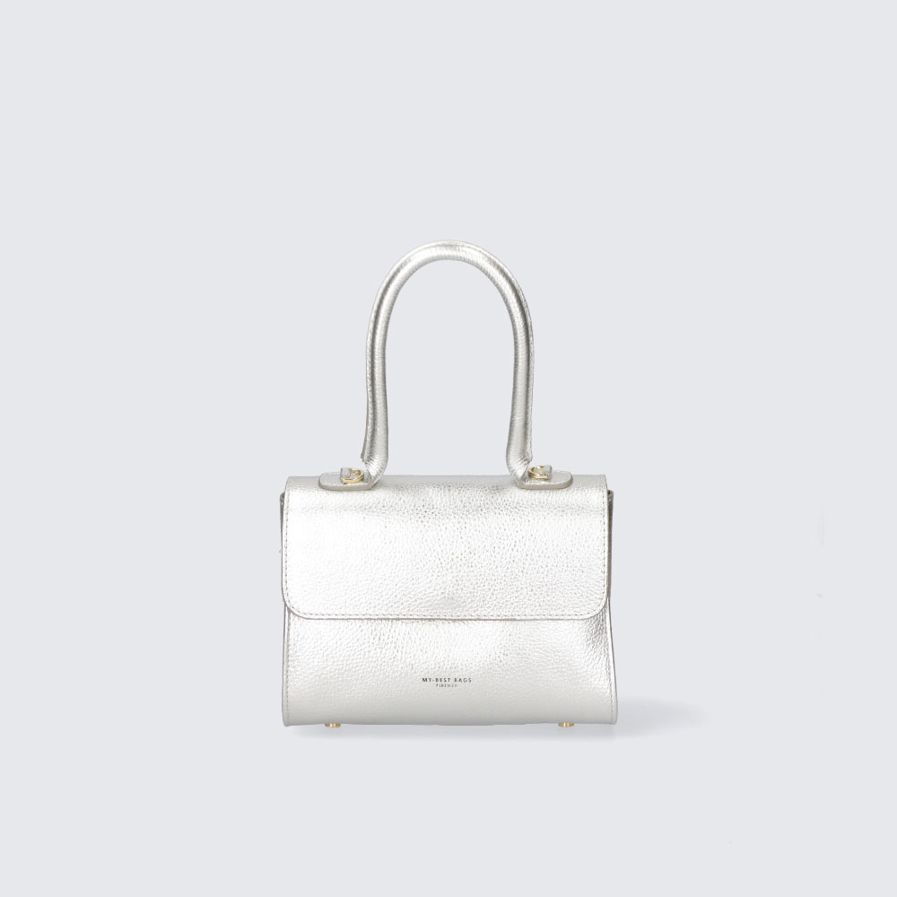 BORSA A MANO – JUDY – PELLE DOLLARO – MYB-FW 8030 (ARGENTO)