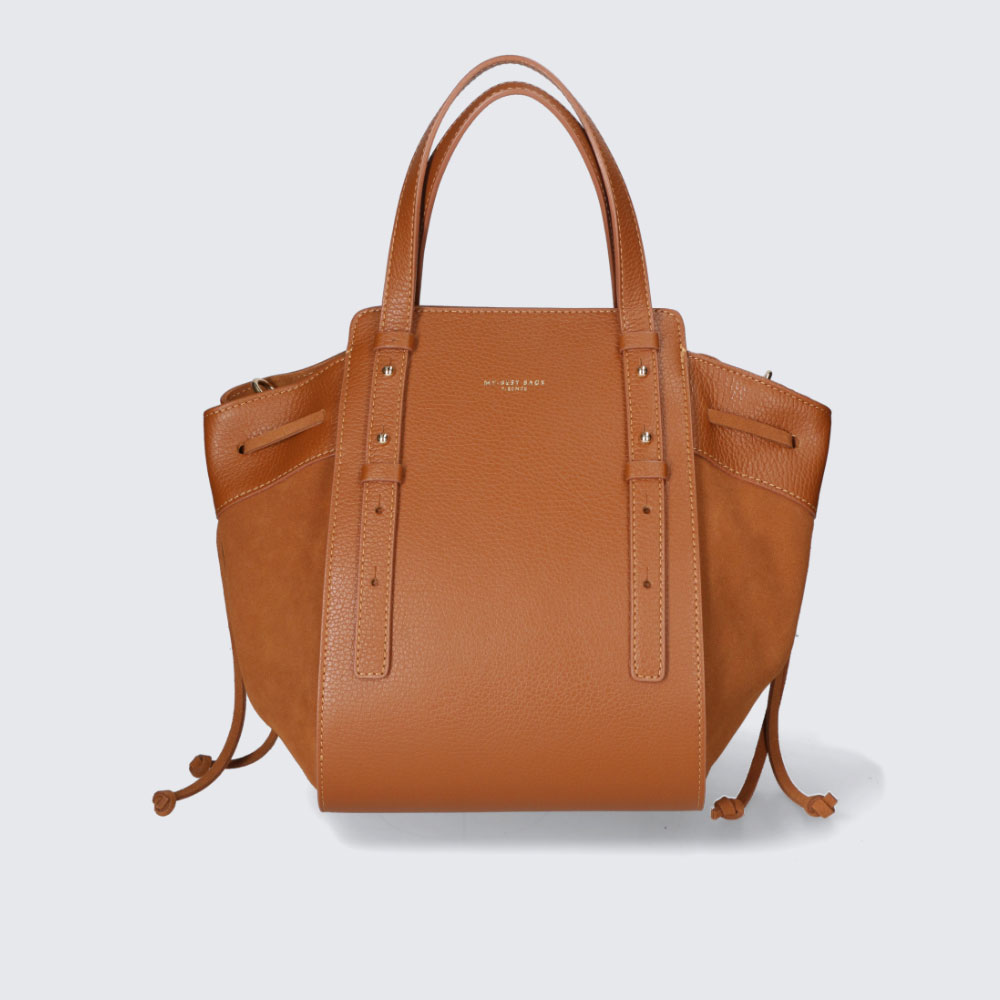 BORSA A SPALLA – HAMMOND – PELLE SUEDE – MYB-FW 8032 (TABACCO)