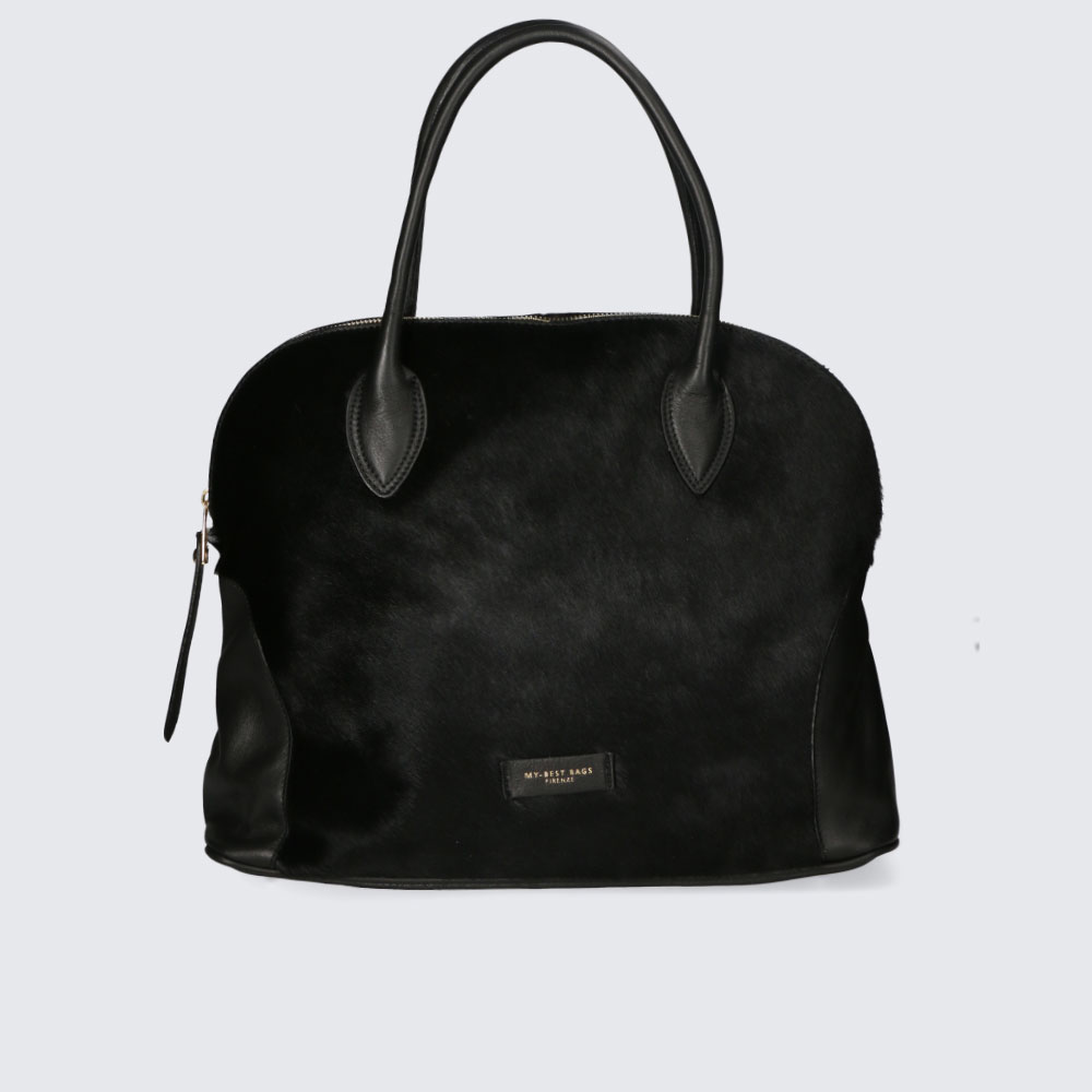 BORSA A SPALLA – PARIS – PELLE CAVALLINO – MYB-FW 8027 (NERO)